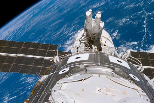 Newman during EVA 3 working on cables
