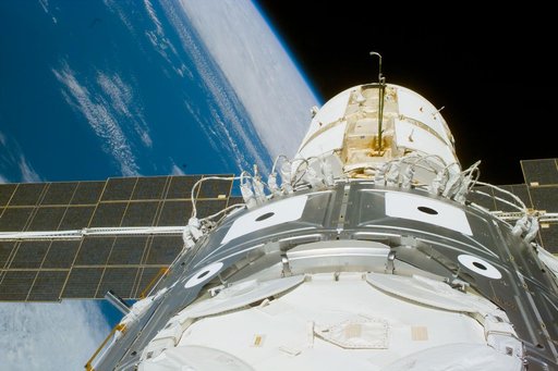View of the ISS stack in the Endeavour's payload bay
