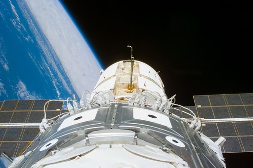 View of the ISS stack in the Endeavour's payload bay