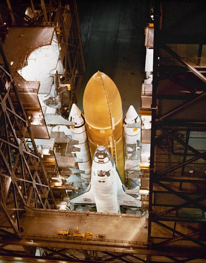 STS-29 Discovery, OV-103, roll out from KSC Vehicle Assembly Building (VAB)