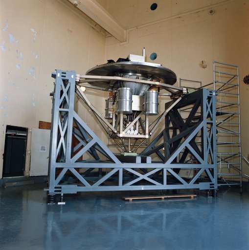 Wake Shield Facility on test stand at JSC