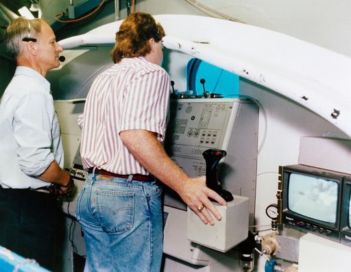 Astronaut Claude Nicollier participates in RMS training at MSFC
