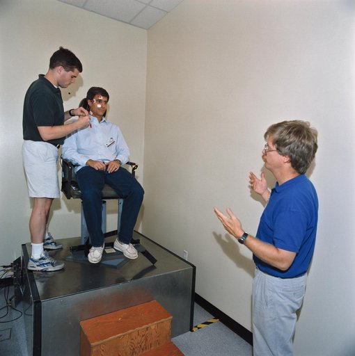 STS-58 crewmembers participate in baseline data collection