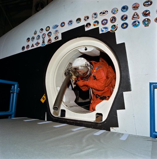 Astronaut Kenneth Reightler, STS-60 pilot, during egress training