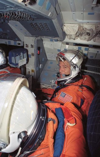 Astronaut Scott Parazynski during egress training