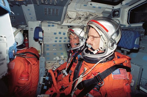 Astronaut Scott Parazynski during egress training