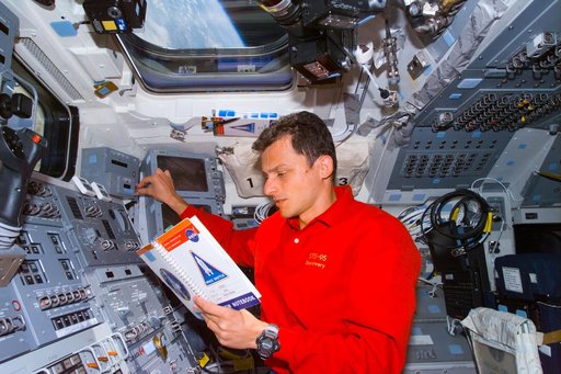 Duque at RMS controls on aft flight deck