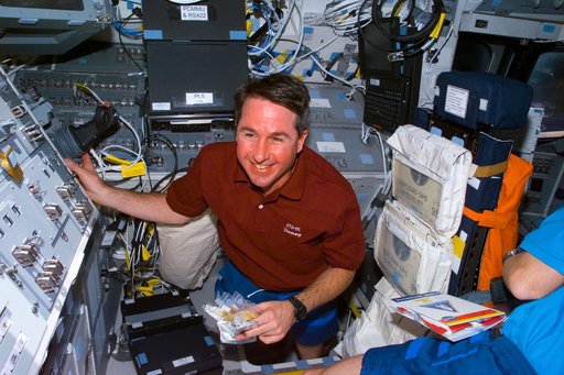 Robinson at RMS controls on aft flight deck