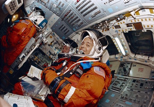 Preflight photos of STS-77 crewmembers at KSC