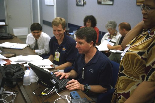 Various views of STS-95 Senator John Glenn during training