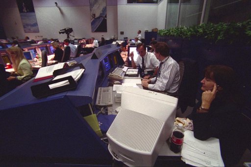 Photos taken in MCC during the launch of STS-95