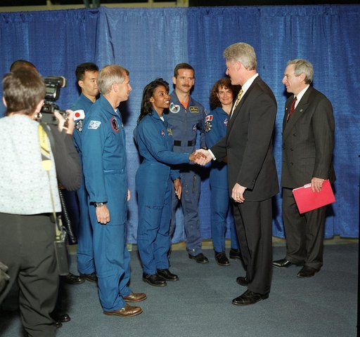 Views from President Clinton's visit to JSC's Bldg. 9