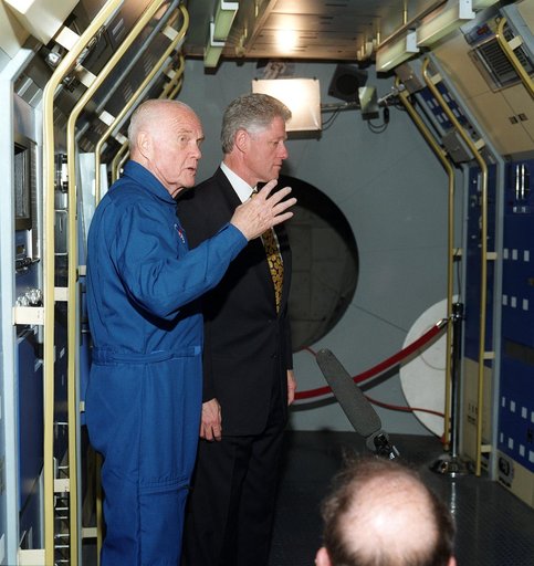 Views from President Clinton's visit to JSC's Bldg. 9