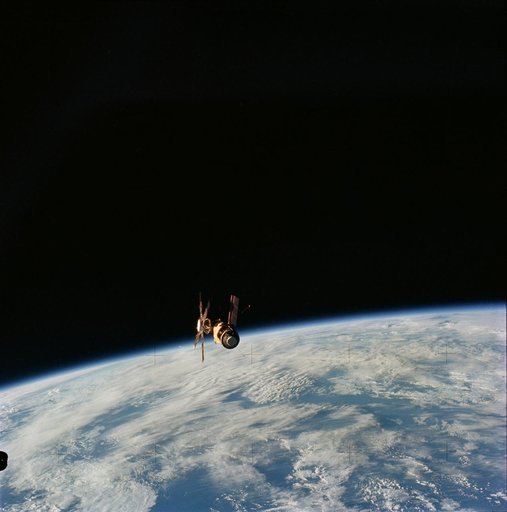 Skylab 2 Farewell View from the Departing Skylab Command/Service Module