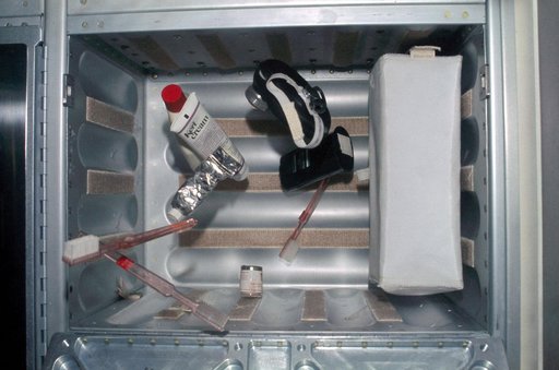 View inside personal hygiene locker of Skylab 3 astronauts
