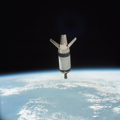 View of the expended S-IVB second stage of Skylab 3 space vehicle