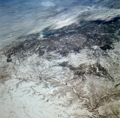 Minnesota, Iowa, Wisconsin and Mississippi river as seen from Skylab