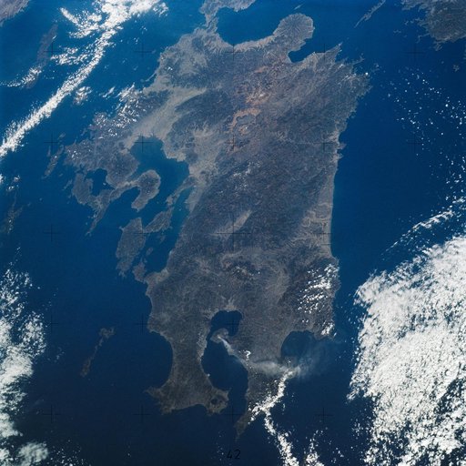 View of Island of Kyushu, Japan from Skylab
