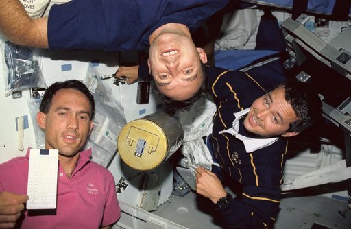 Astronauts Newman, Walz and Bursch change out lithium hydroxide canister