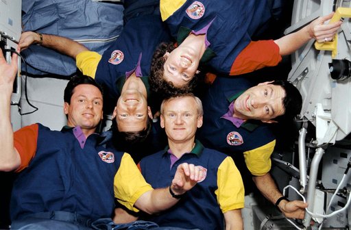 In orbit crew group portraits.
