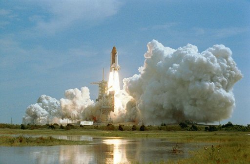 STS-55 Columbia, Orbiter Vehicle (OV) 102, lifts off from KSC LC Pad 39A