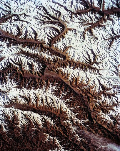 STS-56 Earth observation of Karakorum Range of north India