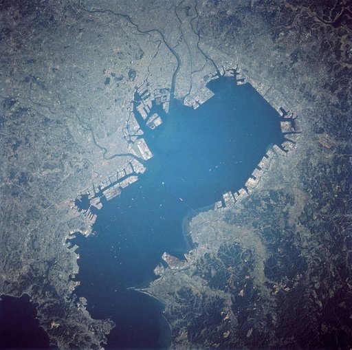 Tokyo, Yokohama and Tokoy Bay as seen from STS-58