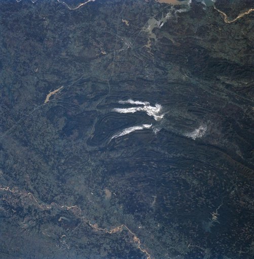 Ouachita Mountains, Oklahoma as seen from STS-58