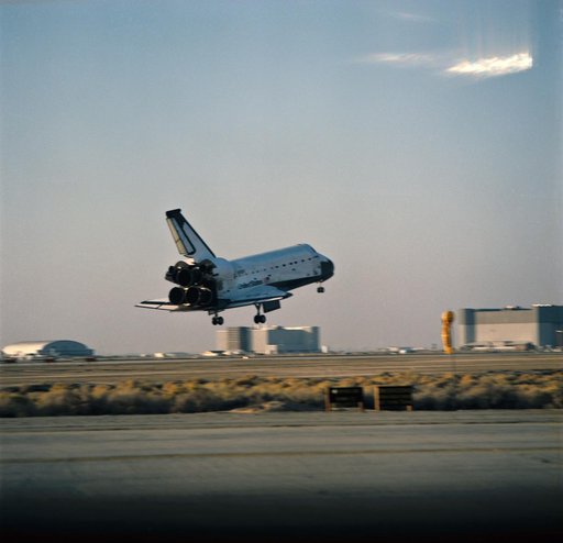 Landing of STS-58 Orbiter Columbia at Edwards Air Force Base