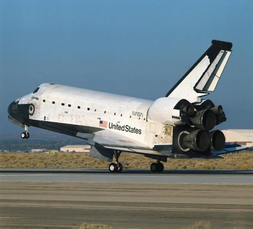The landing of STS-58 Columbia, OV-102, at Edwards Air Force Base