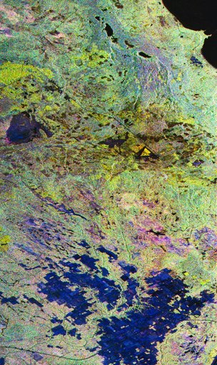 False-color composite image of Raco, Michigan