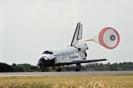 Landing of STS-60 Space Shuttle Discovery at Kennedy Space Center