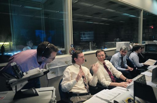 Mission control activity during STS-61 EVA-2