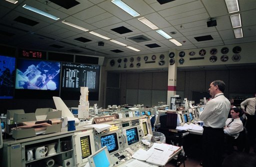Mission control activity during STS-61 EVA