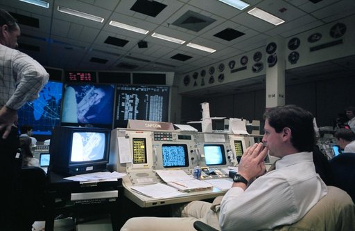 Mission control activity during STS-61 EVA