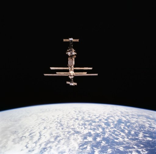 Mir space station as seen from STS-63 Discovery