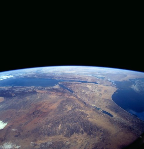 Sinai Peninsula, Middle East as seen from STS-66 orbiter Atlantis