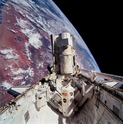 View of ASTRO-2 payload in cargo bay of STS-67 Endeavour