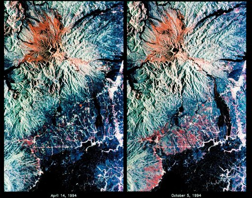 STS-68 radar image: Mt. Pinatubo, Philippines