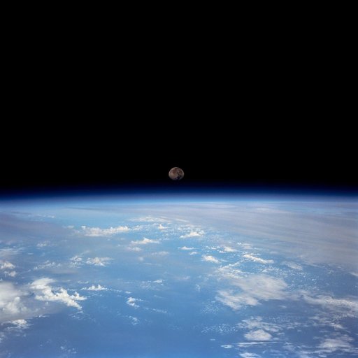 Moon set over earth limb