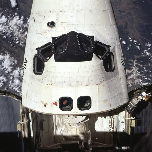 View of the space shuttle Atlantis from the Mir space station