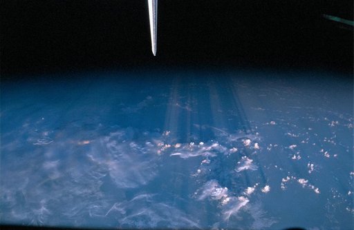 Long cloud shadows stretching hundreds of miles