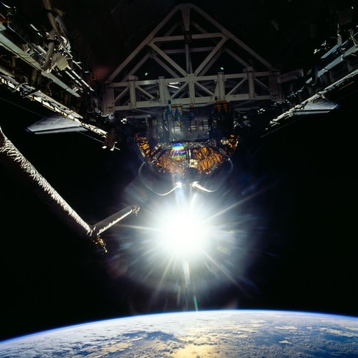 Shuttle orbiter Endeavour's payload bay during STS-72 mission