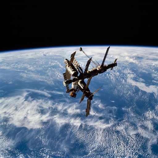 Mir space station as seen from shuttle Atlantis