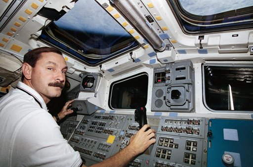 STS-77 crewmembers on the aft flight deck