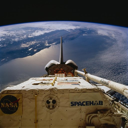 View of the Endeavour's payload bay and Spacehab