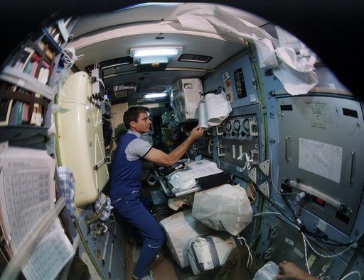 MS Blaha aboard the Mir space station Spektr module