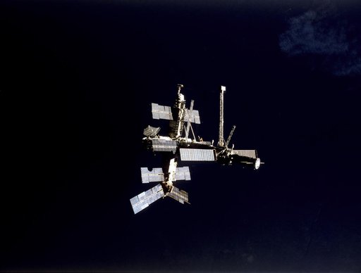Full Mir against the blackness of space