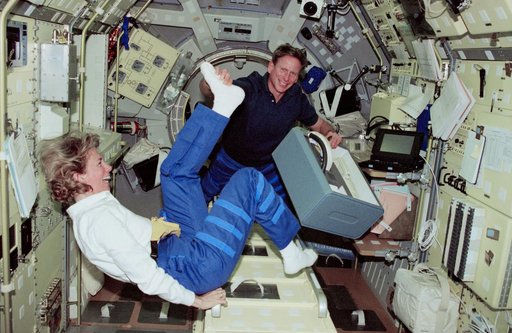 Pilot Still and MS Gernhardt with stowage locker