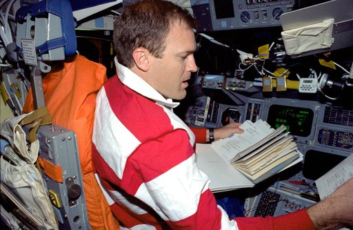 Cmdr Halsell on forward flight deck